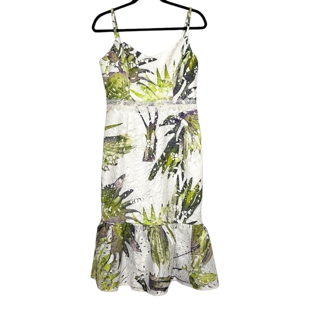 Dress the Population Alea Dress Size Small White Green Lace Sundress NWT